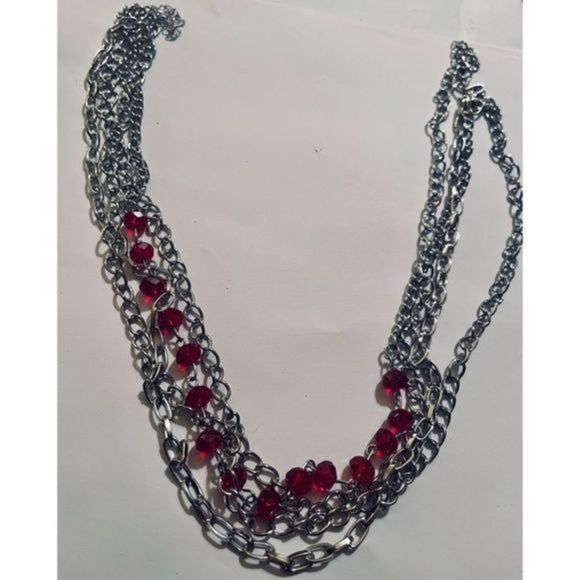 Pretty vintage SILVER AND SAPPHIRE NECKLACE - Picture 3 of 6